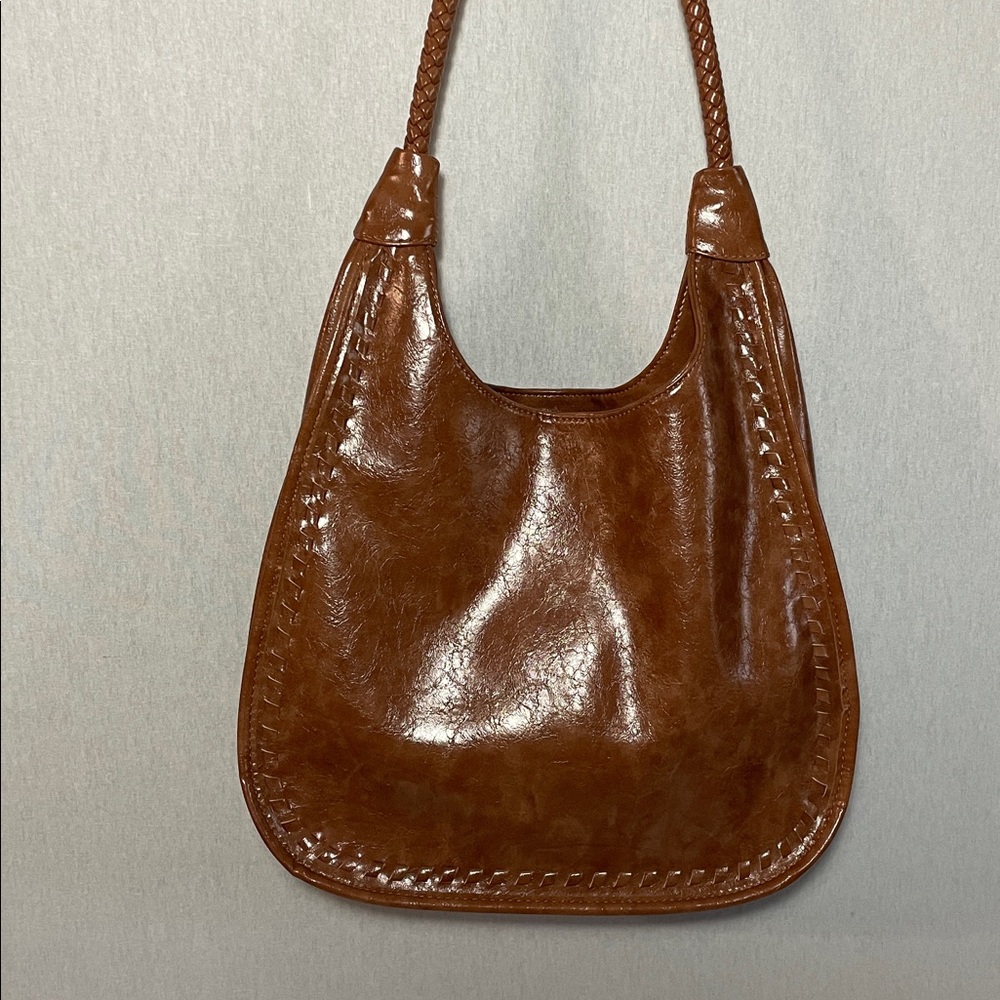 Elegant Brown Leather Shoulder Bag. Has no brand - Picture 2 of 13